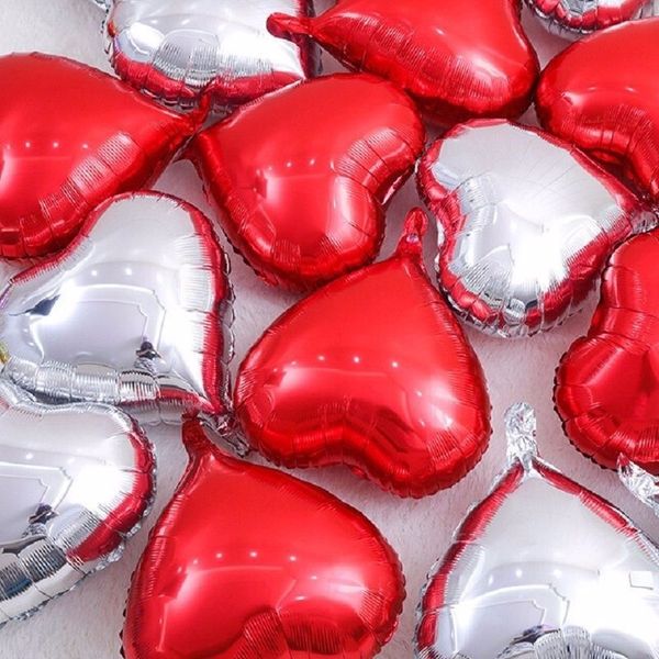 10pcs 18 pouces mélangés avec des ballons de coeur ballons en aluminium ballons en feuille de mariage pour décoration de mariage baby shower anniversaire décorations de fête