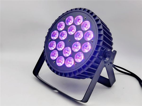 10pcs 18x18W RGBWA Liga de Alumínio UV LED Flat Par Light DMX 512Para DJ Disco Party Projetor Boate Ba SHEHDS Iluminação de Palco