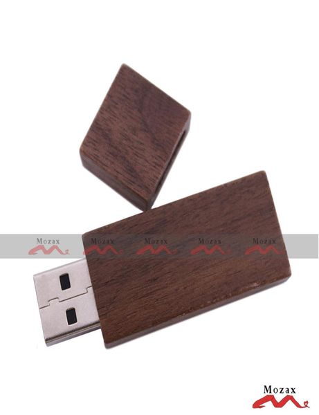 10pcs 1gb2gb4gb8gb16 Go en bois USB Drive flash authentique mémoire de rangement Stick Pendrive Brown Walnut Wood adapté au logo EN5845665