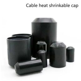 10pcs ~ 1pcs Black Shrink End Ext Jceau Capier Câble Câble Isolate Couvre-câble de protection