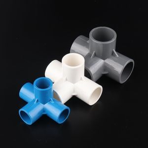 10Pcs 20 25 32 40mm Four Way PVC Pipe Connector Garden Irrigation Watering Tube Distributed Joints DIY Wardrobe Tent Fittings 201204