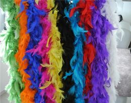 10 stuks 200 cm stuks wit zwart oranje rood roze blauw groen paars geel Feather Boa's 80gram Chandelle Feather Boa's Marabou Feather Bo1714111