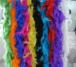 10 piezas 200 cm piezas blanco negro naranja rojo rosa azul verde púrpura amarillo Boas de plumas 80 gramos Boas de plumas Chandelle Pluma de marabú Bo9499503