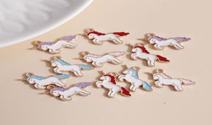 10st 2017mm Emaille Lucky Unicorn Bedels voor Kettingen Hangers Oorbellen DIY Kleurrijke Dierenbedels Sieraden Accessoires Maken8416842