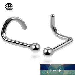 10 pièces/20 pièces/50 pièces G23 titane nez Stud boucle d'oreille anodisé narine Piercing 18G 20G anneaux de nez Nariz Piercing bijoux prix d'usine conception experte qualité