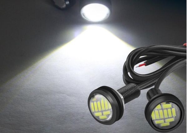 10pcs LED Day-temps Lumières d'exécution 23mm 4014SMD 12V Eagle Eye Eye LED Parking Conduite de la queue de la queue de sauvegarde de la lumière Drl voiture éclairage Agle lampe blanche couleur