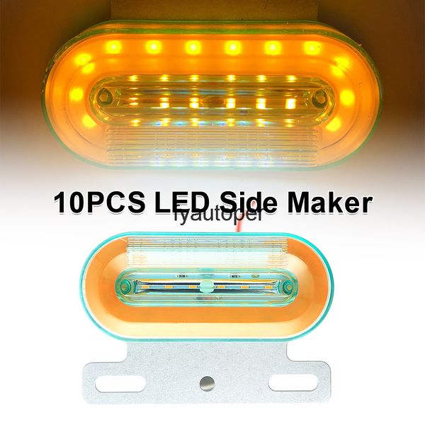 10 Uds., 24V, 12 luces LED de posición lateral para camión y coche, indicador de señal externa, luz trasera de advertencia, 3 modos, camión de remolque