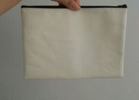 10pcs 7 * 10in Blanc coton toile sacs à cosmétiques sacs bricolage femmes vierge plaine fermeture éclair maquillage sac téléphone pochette cadeau organisateur cas