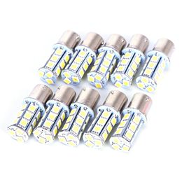 10 pièces 27 Led voiture lumière feux de stationnement ampoule Source Auto frein Reserse clignotants P21W DC12V S25 BA15s 1156 5050 SMD