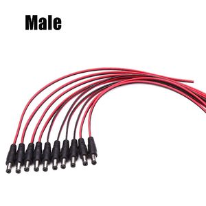 10pcs 28cm Femelle mâle 18 AWG Jack Adaptateur Cable Adaptateur Plug Alimentation 5,5x2.1mm 12V Connecteurs CC pour la caméra CCTV légère à bande LED