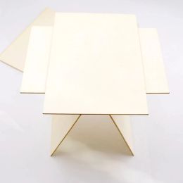 10pcs 2 mm en blanco Board de madera sin terminar rectángulo de madera rebanadas de madera de material de bricolaje