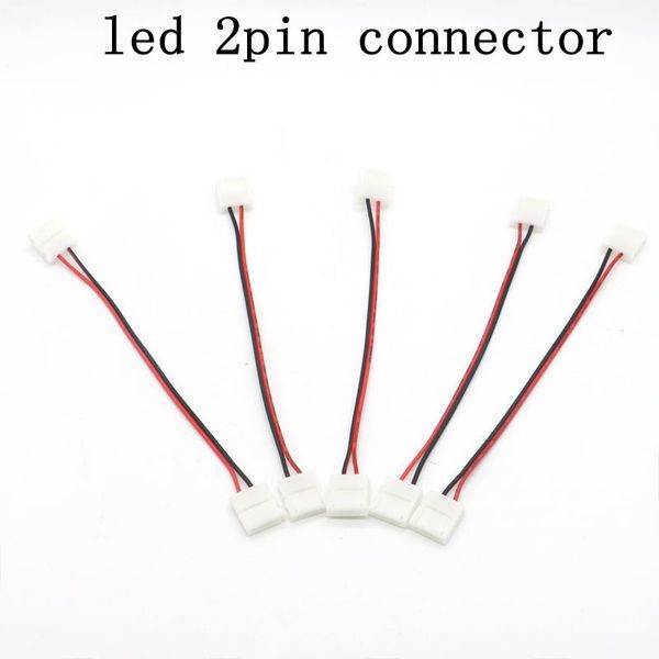 10pcs 2Pin Led Connecteur Pour Monochrome Led Strip 5050 Deux Connecteurs Adaptateur Easy Connect Pas de Soudage Nécessaire