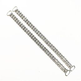 10 stuks 2 RIJEN 16,5 cm grote kristallen strass bikini connectoren gesp metalen ketting voor zwemkleding bikini decoratie decors323o