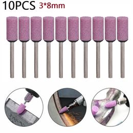 10pcs 3 * 8 * 45 mm Abrasif Mouted Polishing Head Roue pour outils rotatifs Dremel broyant les outils électriques accessoires