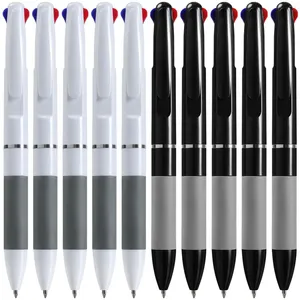 10pcs 3-en-1 stylo multicolore Poll à billes rétractables en 3 couleurs
