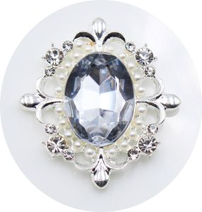 10 Uds 30*34MM botón acrílico perla diamantes de imitación botones de aleación de plata Diy Flatback adornos accesorios de decoración de vestidos