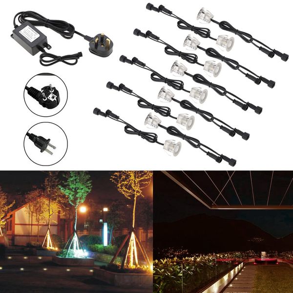 10 pièces 30mm LED pont lumières 6W 500LM SMD2835 petit encastré dans le sol souterrain IP67 étanche projecteur extérieur paysage jardin patio Pa