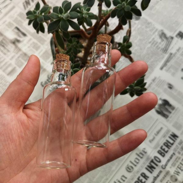 10 Uds 35ml 30x90x12mm Vacío claro botellas de deseos de vidrio transparente con tapón de corcho frascos para regalo de boda Festival