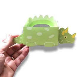 10 Stks 3D Candy Box Dinosaur Vorm Verpakking voor Jongens Verjaardag Party Deco Baby Shower Papier Geschenkdozen 1e Dino Feestartikelen Y0730