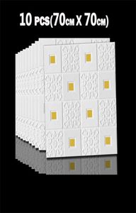 10pcs Pegatina de pared de espuma 3D Techo auto adhesivo Panel de papel tapiz Decoración de la casa Decoración Estereo Decoración de techo de techo 28201369