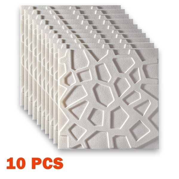 10 Uds. De pegatinas de pared 3D, paneles adhesivos decorativos, decoración para el hogar y el dormitorio, papel tapiz impermeable para sala de estar, baño, niños, cocina, TV 220510