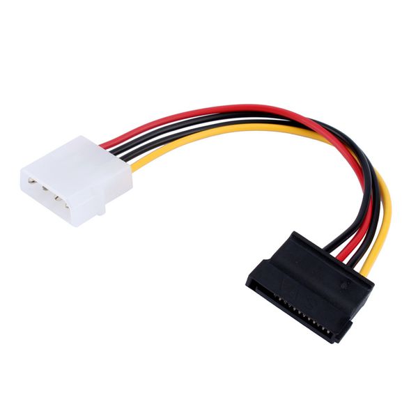 Freeshipping 10pcs 4 pines IDE macho a 15 pines Serial ATA SATA Adaptador de disco duro Cable de alimentación Unidades de CD ROM Cable de suministro