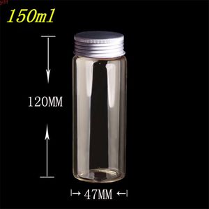 10 pièces 47*120mm 150ml bocaux en verre scellés vides contenants bouteilles avec bouchon anti-fuite en Silicone bouchon à vis en aluminiumbonne quantité