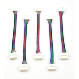 Connecteur adaptateur sans soudure pour bande LED RGBW, 4 broches, 10mm, 12mm, simple extrémité, Double extrémité, 10 pièces