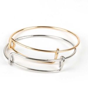 10 stks 50mm goud / rhodium plated verstelbare draad armbanden uitbreidbare bedrading armband armband voor vrouwen kinderen DIY sieraden cadeau q0719