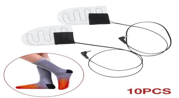 10 pièces 5V2A USB chaussettes électriques coussin chauffant chaussettes chauffantes feuille pour ski en plein air cyclisme pêche coussin chauffant Sheet6865965