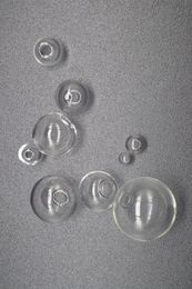 10pcs 6-40 mm en verre vide balle ronde bouteille de souhaits de souhait charmes de bricolage de bricolage recouvrement du globe de verre transparent