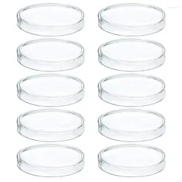 10 pcs 60 mm en verre transparent Pétri Pétri avec les couvercles micro-organismes cellules plaques de chute d'instruments stériles Supplies de laboratoire