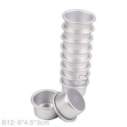 10 pièces 6 cm mini tasse forme en alliage d'aluminium moules à gâteaux fromage tarte pan gelée tarte moule cupcake étain pour four ustensiles de cuisson B12 240226