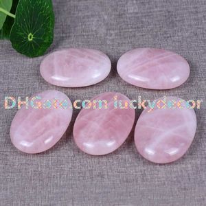 10 stks 70 * 50mm Natural Rose Quartz Palmsteen Groen Aventurine Energy Pocket Clear Crystal Healing Edelstone Sorry Therapy soepele ovale vorm