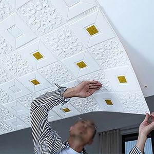 10 stks 70x70 cm groot formaat plafond behang 3D baksteen waterdichte wandstickers schuim zelfverhaal decoratie 240415