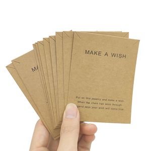 10pcs 7x9cm Haga una tarjeta de deseos Pendientes Collar Tarjetas de exhibición Empaca Tag de colcha Cartón de papel para joyas para joyas DIY