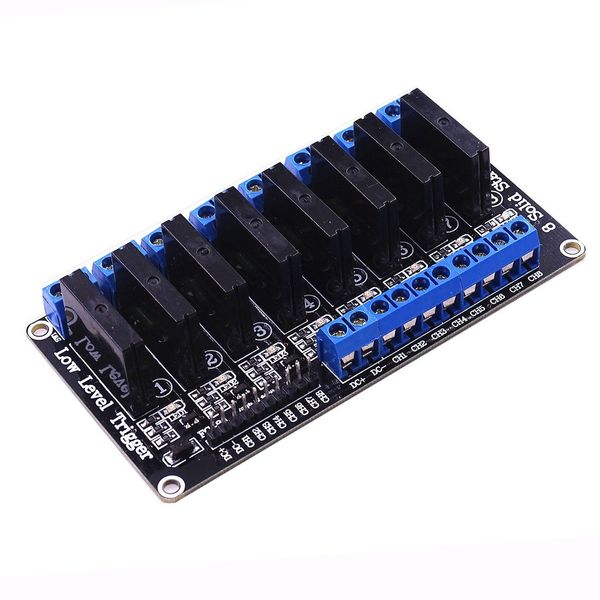 Livraison gratuite 10pcs 8 canaux 5V DC Module de relais Solid State Low Level SSR AVR DSP 2A 240V