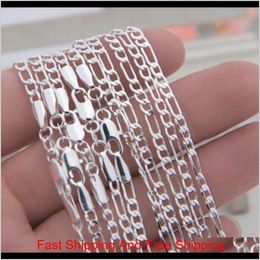 10 stcs 925 Solid Sterling Silver Chains 2mm dames Figaro Link ketting 16 "-30" H9BNV MJHOQ