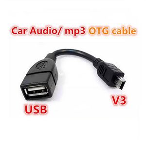 10Pcs a Bag USB A Female to Mini USB B Male Cable Adapter 5P OTG V3 Port Data Cable For Car Audio Tablet For MP3 MP4