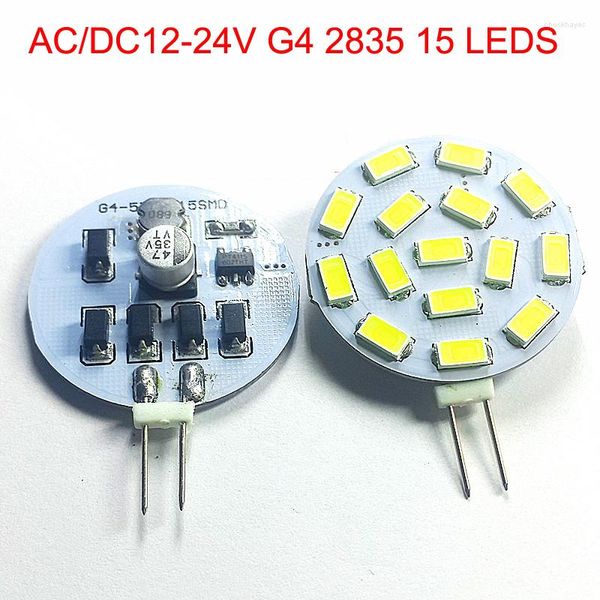 Ampoule LED G4 AC DC12V 24V, Mini projecteur 2835 15 LED 3w, lustre en cristal de remplacement halogène 30w, 10 pièces