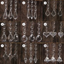 10 stks Acryl Crystal Beads Drop Shape Garland Kroonluchter Opknoping Party Decor Bruiloft Decoratie Centerpieces voor Tafels C0125