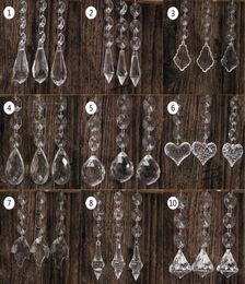 10pcs Perles de cristal acryliques Drop Shape Garland Chandelier Hanging Party Decor Decoration Decoration Centres pour les tables C01256462059