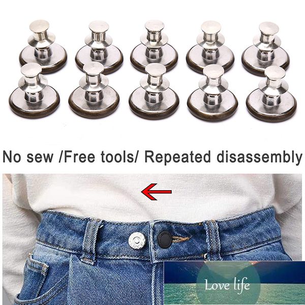 10 pcs Réglable Nail Free Metal Buttons Jeans Button Pins No Sew Instant Replacement for Men Women for Diy Couture Clothes Factory price expert design Quality Latest