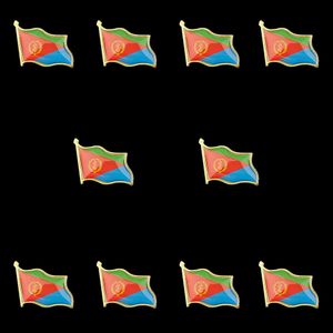 10 stks Afrika Land Eritrea Multicolor Vergulde Nationale Embleem Vlag Revers Pin Broche 0.75 