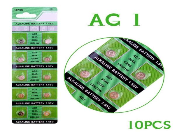 10pcs AG1 Watch Battery Cell Ag1 364 SR621SW LR621 621 LR60 CX60 Batteau de batterie alcaline Batteries de monnaie 3478781