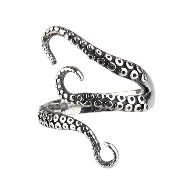 10 pièces alliage gothique mer profonde calmar pieuvre anneau mode Vintage bijoux ouvert anneaux réglables pour femmes hommes