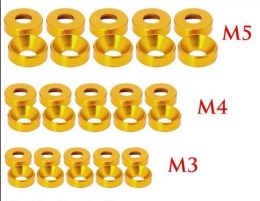 10 -stcs aluminium legering M2 / m2.5 / m3 / m4 / m5 / m6 kleurrijke geanodiseerde verzonken boutboutspoelen pakking