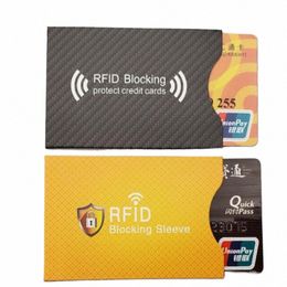 10pcs feuille d'aluminium RFID blocage carte manchon anti-scan porte-carte NFC blindage carte de crédit protecteur anti-vol portefeuille W5vz #