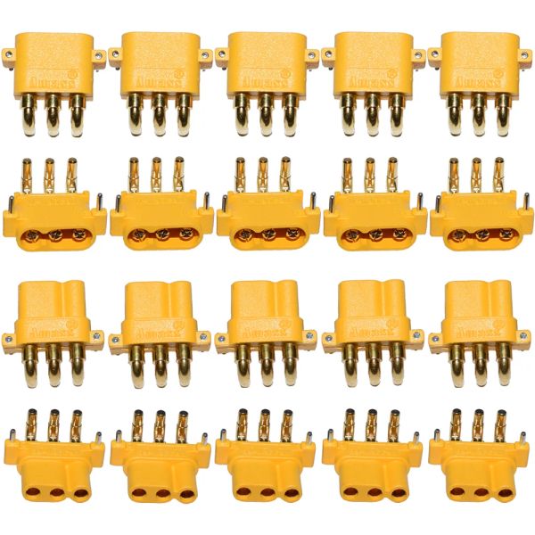 10pcs Amass MR30PW MR-30 PCB PCB 3 broches PCB Femelle Male Femelle Connecteurs Bullet Connecteurs pour RC Lipo Batterie Multicoptère Airplane Car