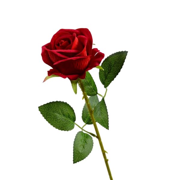 Venta caliente de alta calidad rosa de seda artificial de una sola rama rosas falsas rosa de tacto real rosas rojas para decoración de bodas ramos de regalo del día de San Valentín